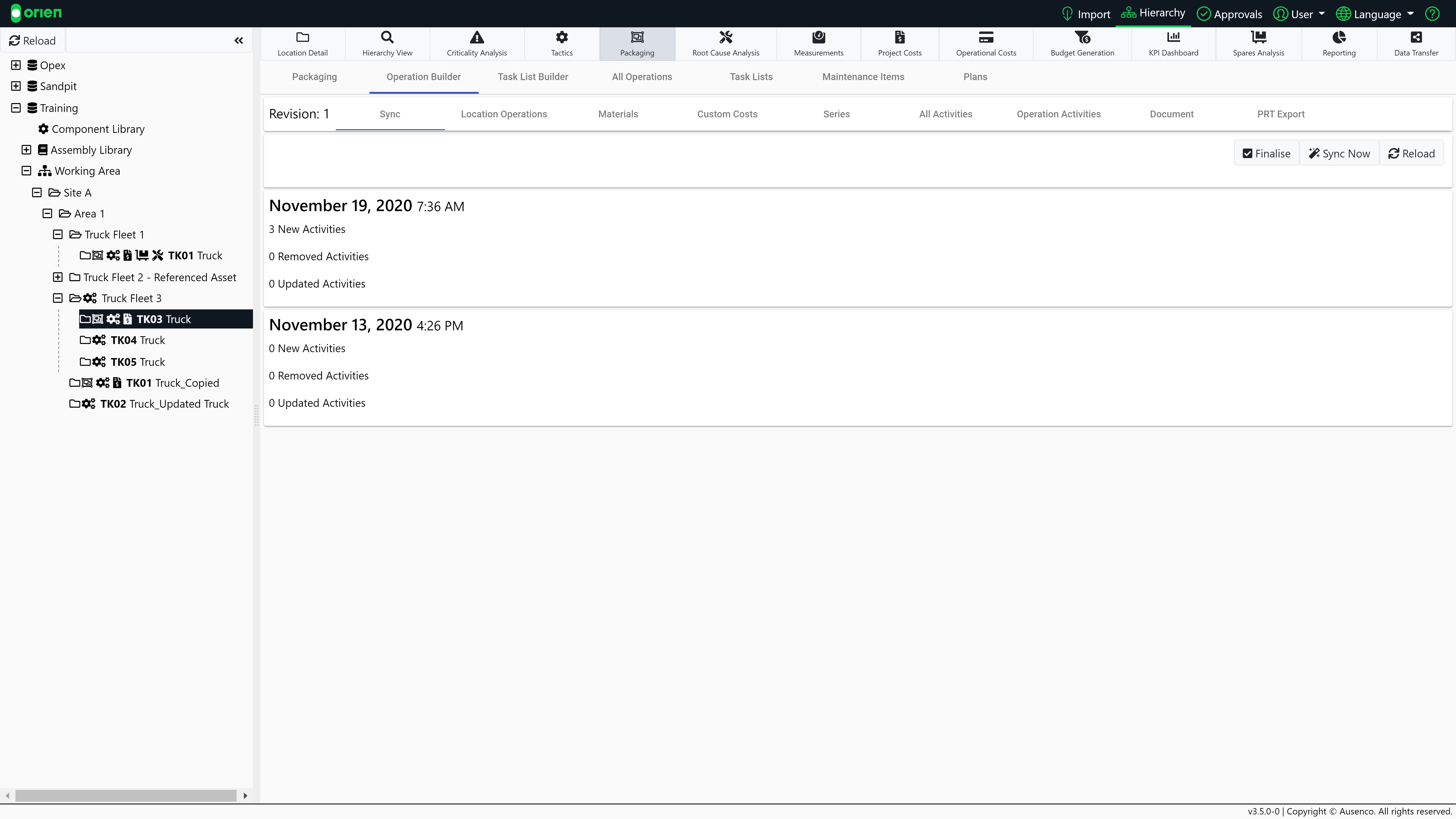 Operations Builder – Orien Help Centre